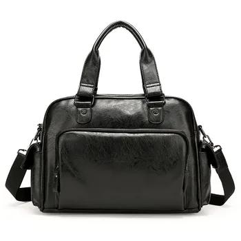 

Ultra Large Capacity Men Hand Business Casual Travel Bag Short Trip Business Travel Bag Soft Leather Genuine Leather Leather Bag