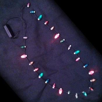 

1 Pcs Mini Flashing Light-up Blinking Christmas Lights Costume Necklace 8 LED Bulbs MDJ998