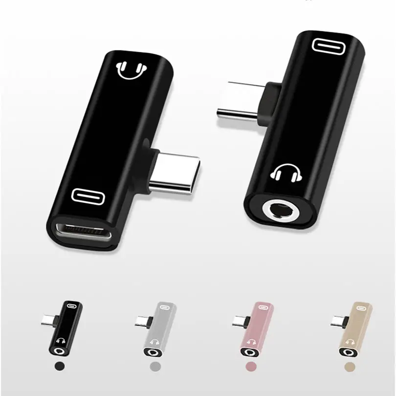 Переходник-разветвитель usb-c 2-в-1 на разъем 3 5 мм для наушников зарядный