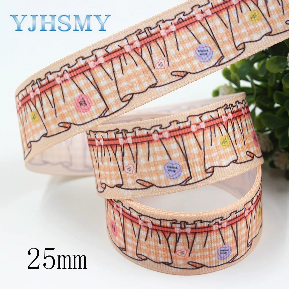 YJHSMY I-191221-2792, 25 мм 10 ярдов мультфильм любовь печатных корсажные ленты, лук кепки, одежда, День Святого Валентина DIY украшения