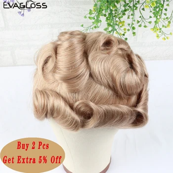 

EVAGLOSS Men's Wig Bleached Knots Swiss Lace Thin PU For Mens Toupee Pure Handmade Hair System Prosthesis For Mens