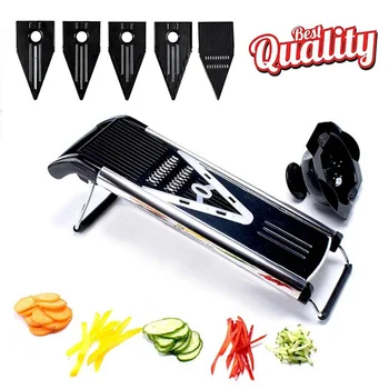 

Random Color Multifunctional V-Slicer Mandoline Slicer Food Chopper Fruit & Vegetable Cutter with 5 Blades kitchen Tool