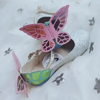 

Children's fashion sequin sandals girl's spring pretty butterfly shoes blingbling