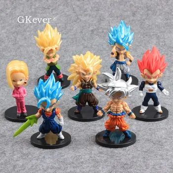 

7 Pcs/set Dragon Ball Z Figures Son Gokou Trunks Vegeta Super Saiyan Vegeta PVC Action Figures Toys Collectible Model Kids Gift