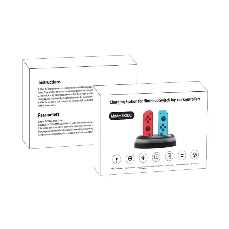 Прочный для nintendo SWITCH Joy-con ручка Зарядное устройство установки 4-портовый светящиеся ручки Зарядное устройство