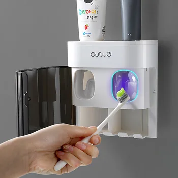 

New Automatic Toothpaste Squeezer Can Put Toothbrush Holder with Magnetic Cover Toothbrush Holder Home Bathroom Accessories