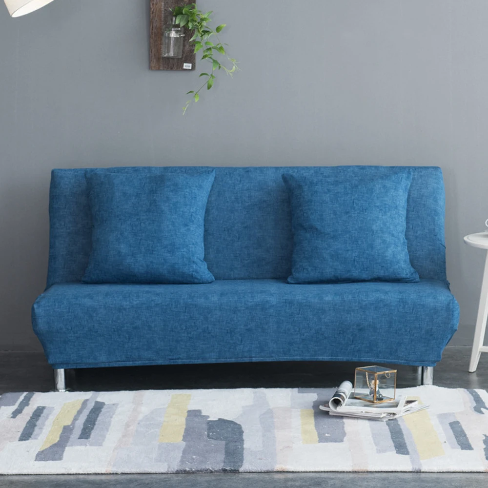 

195-225cm Cheap Universal Sofa Cover Folding Stretch Big Elasticity Couch Cover Sofa Without Armrest Folding Cover For Sofa Bed