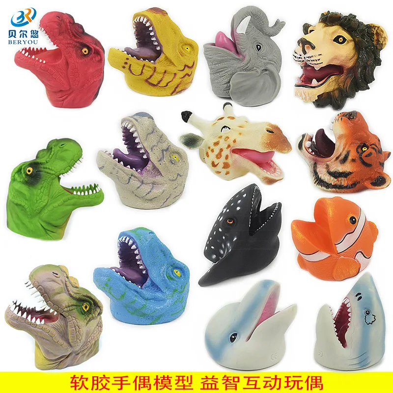 Динозавр ручной куклы модель игрушки T-Rex животных модель ручной Куклы Тигр Лев родитель и ребенок интерактивный