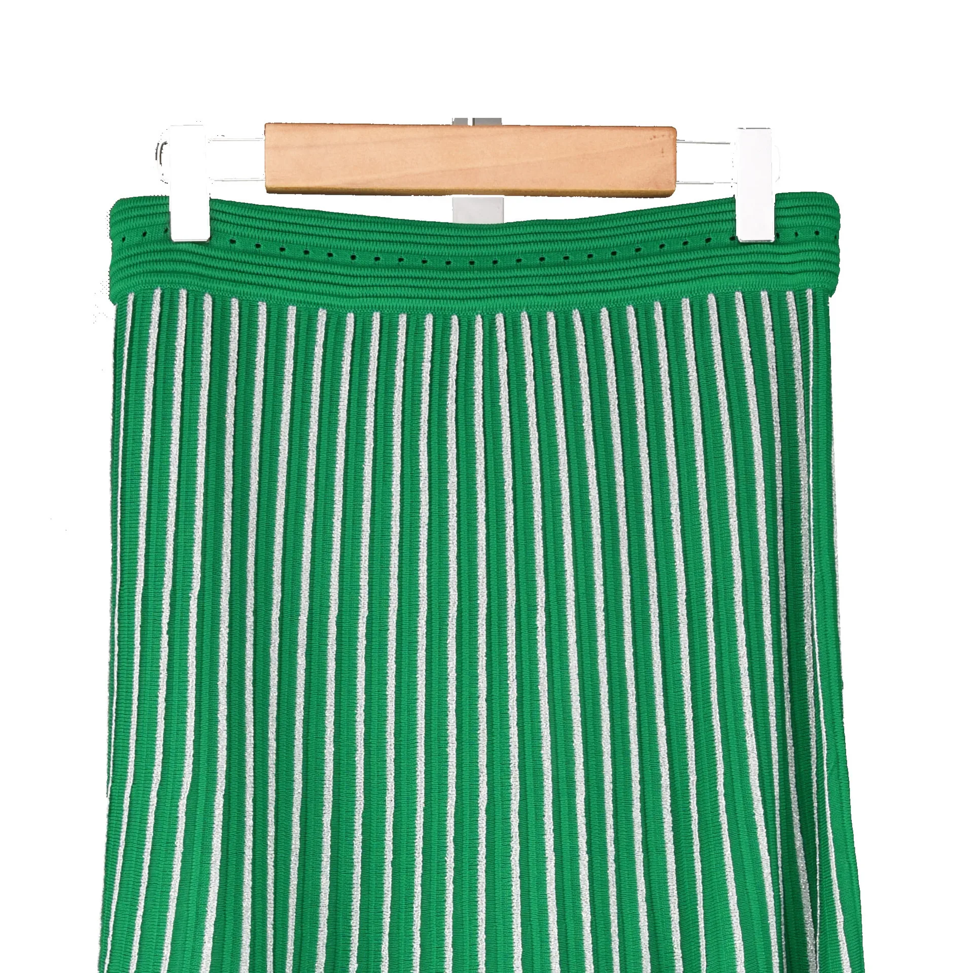 Женская Полосатая юбка, Повседневная Весенняя Летняя женская зеленая юбка до середины икры