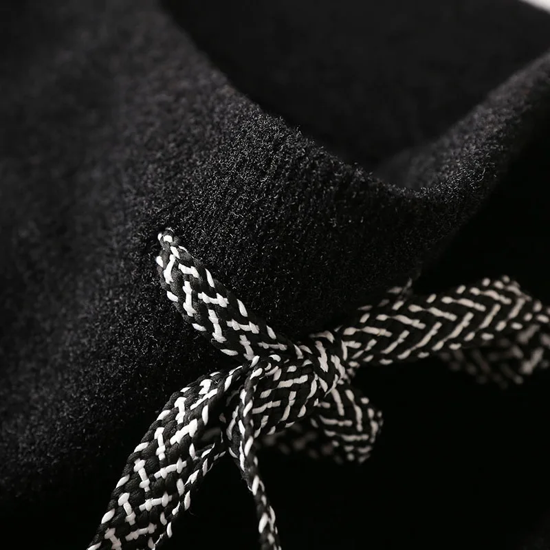 Винтажная зимняя женская Толстая шерстяная юбка эластичная высокая талия плиссированная трикотажная юбка миди прямая женская однотонная элегантная юбка