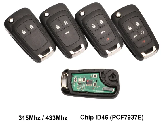 XZCFOR 2/3/4/5 кнопки дистанционного ключа автомобиля DIY для OPEL/VAUXHALL Astra J Corsa E Insignia Zafira C 2009- 315/433 МГц PCF7937E