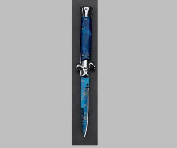 Blue magic blade Складной нож подшипник быстрое открытие с итальянская мафия АКС портативный 9-дюймовый Быстрое открытие складной нож для ежедневного использования, 440C Yake - Цвет: Blue magic blade