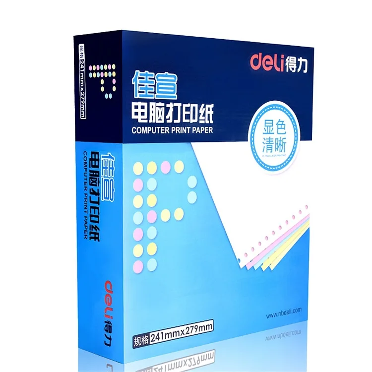 

Delijia Xuan J241-5 (1/3CS Color Torn Edge) Computer Printing Paper (Blue)