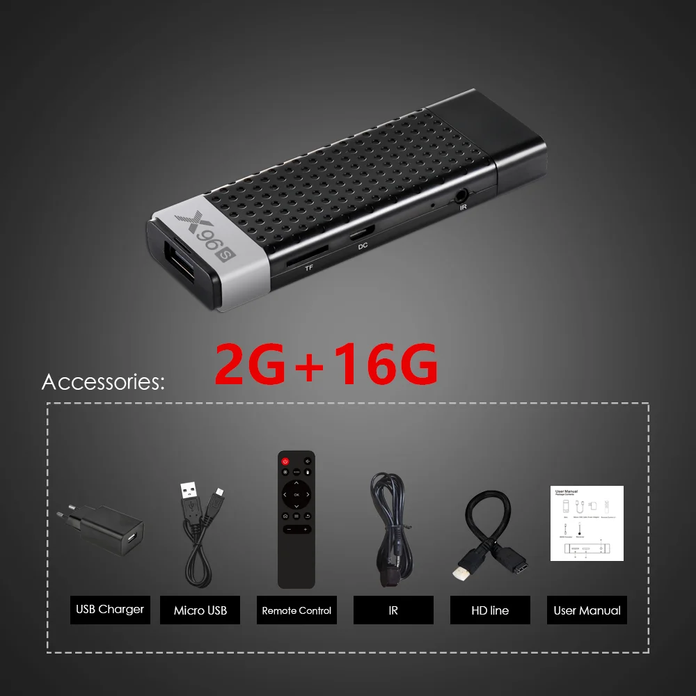 2G 16G X96S Smart tv Box. 2/4GB Оперативная память 16/32 ГБ флэш-памяти, Встроенная память Мини-ПК Android 8,1 ТВ коробка. Медиаплеер Amlogic S905Y2 2,4G/5,8G WiFi Bluetooth 4K HD - Цвет: 2G 16G