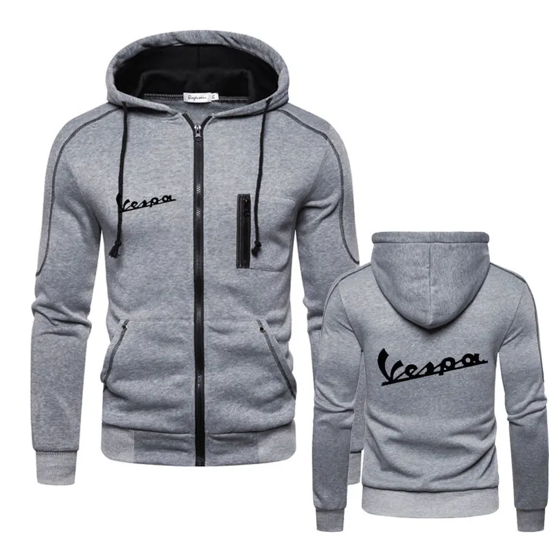 

Men Hoodies 2020 Spring Autumn Vespa print Hip Hop Streetwear Men Zipper Sweatshirts Hoodie Mens Zipper Hooded Male hoody