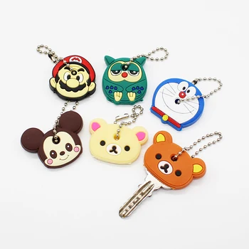 

Kawaii Protective Key Case Cover for Key Control Dust Cover Holder Organizer Cartoon Silicone Key Chain Pendant Small Key Holder