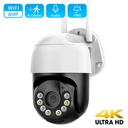 8mp 4k wifi câmera ip ao ar livre h.265 4mp ai detecção humana de áudio câmera de vigilância de vídeo 1080p 2mp rastreamento automático ptz ip câmera
