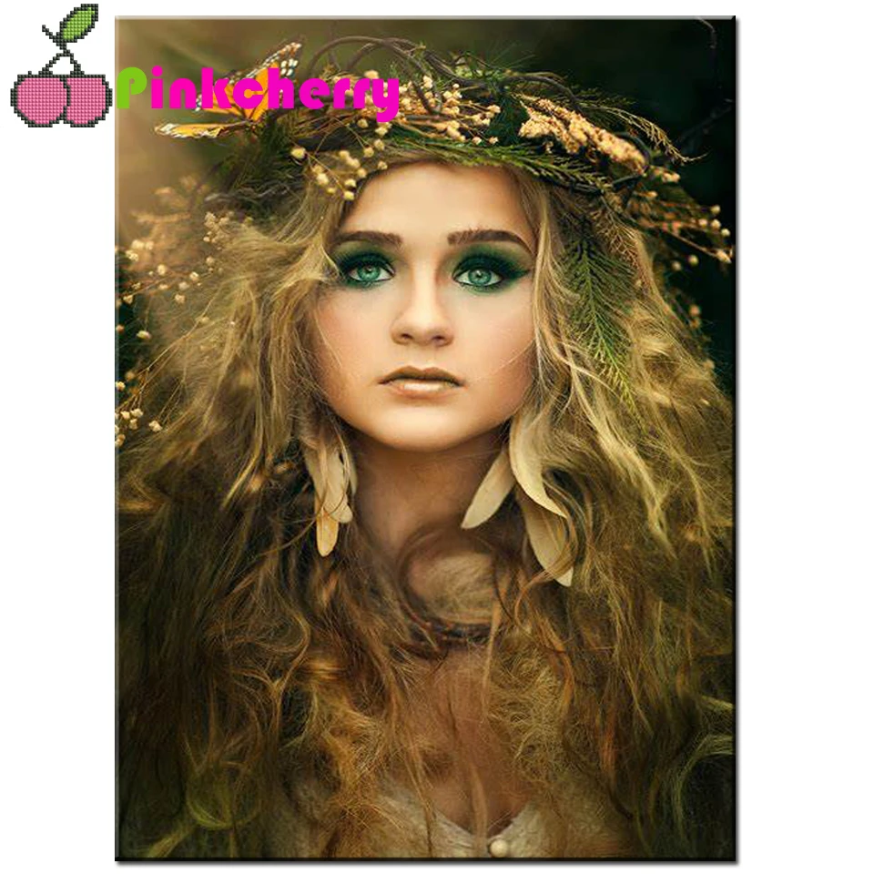 DIY Diamond Painting Pretty girl butterfly Cross Stitch 5d Embroidery Full Square Round Drill Home Decor Handmade k617 | Дом и сад