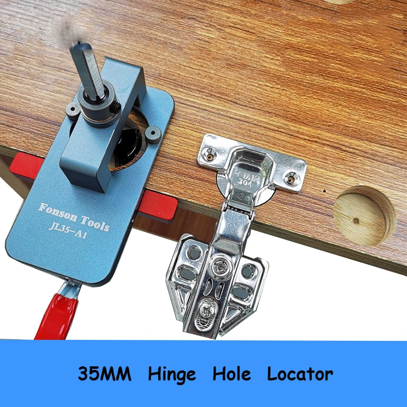 New Woodworking Hole Drilling Guide Locator with Fixture 35mm Hinge Boring Jig Adjustable Hole Opener For Door Cabinets DIY Tool