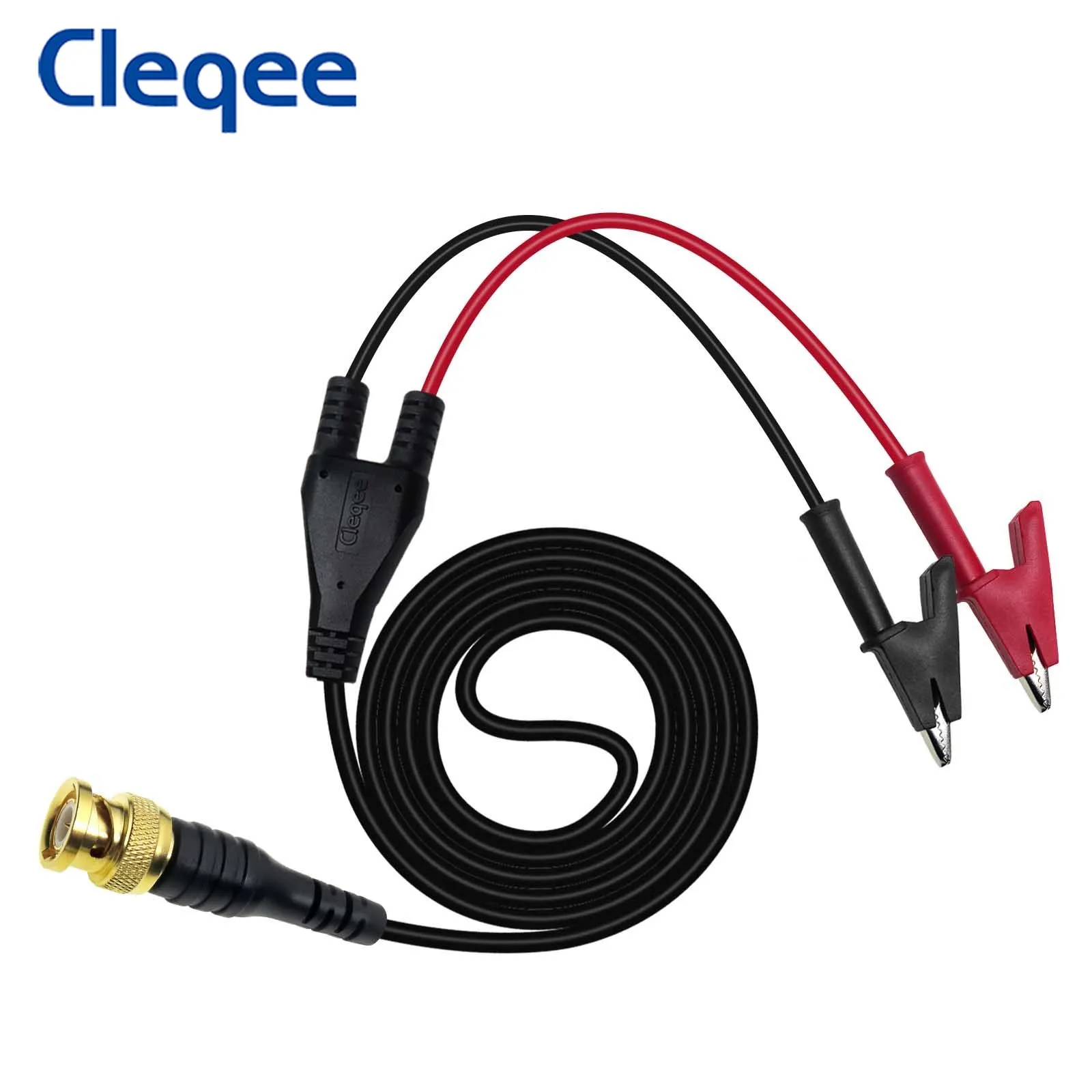 Cleqee-Pinzas de cocodrilo doble P1061, Cable de sonda BNC Q9 a cobre chapado en oro, osciloscopio de prueba, Cable de 120cm