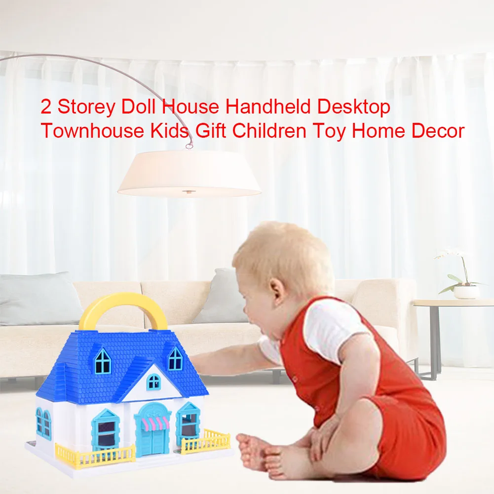2-этажное дом портативный Прочный детский подарок ручной Спальня DIY играющих детей Игрушки съемный Кукольный дом для рабочего стола, домашний декор