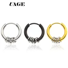 UAGE маленькие серьги-кольца серебро золото серьга-Кольцо из нержавеющей стали серьги для женщин мужчин сережки клип цветные Creoles Huggie серьги