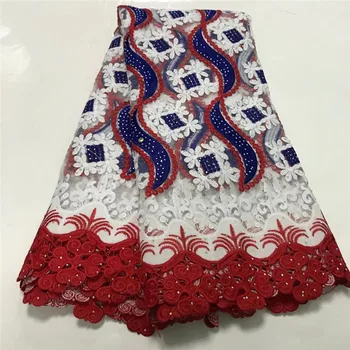 

African Guipure Lace Fabric 2020 High Quality Nigerian Cord Lace Fabrics With stones French Net tulle Lace Fabric For Wedding