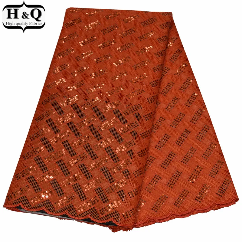 

Orange Nigerian Mesh Lace With Chiffon Patchwork High Quality African Lace Fabric French Sequins Lace Bling Bling Lace For Party