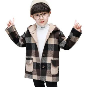 

Coat For Boys Plaid Hooded Girls Coats Letter Embroidery Children's Coat Boys Fashion Children's Winter Clothes For Girls School