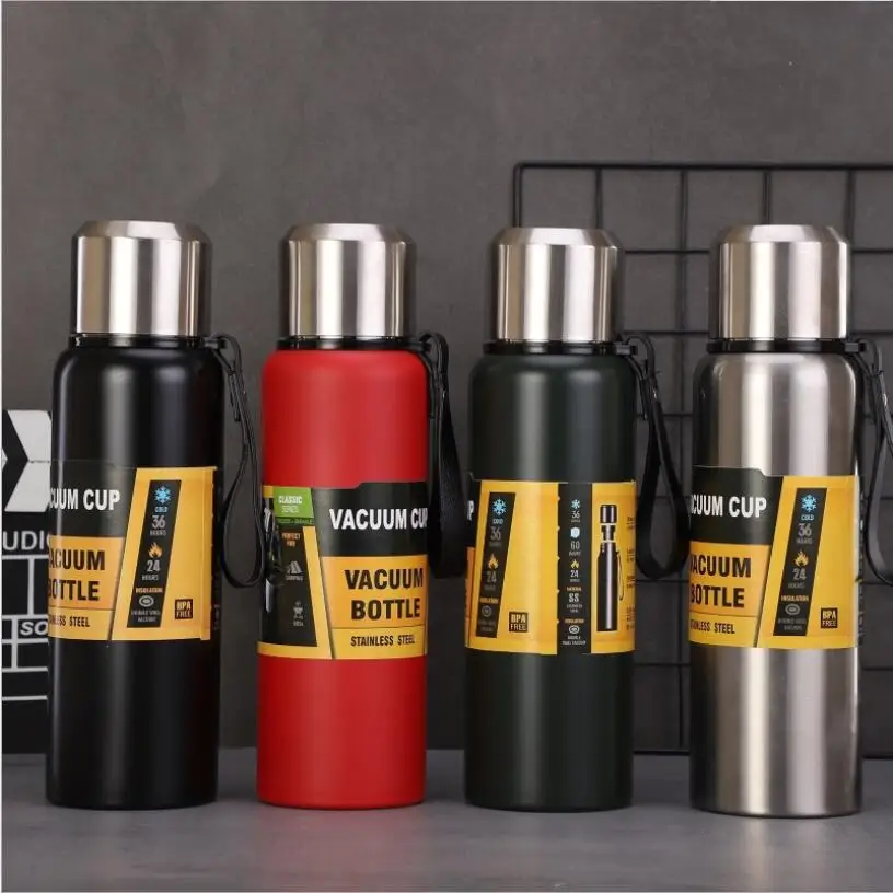 750/1000ML Outdoor Thermos Portable Large Capacity Insulated Cup Military Style Vacuum Flask Hot Wa