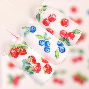 

1 Sheet Cherry Nail Water Decals Summer Fruit Orange/Watermelon/ Lemon Nail Transfer Stickers Nail Art DIY Design Decoration