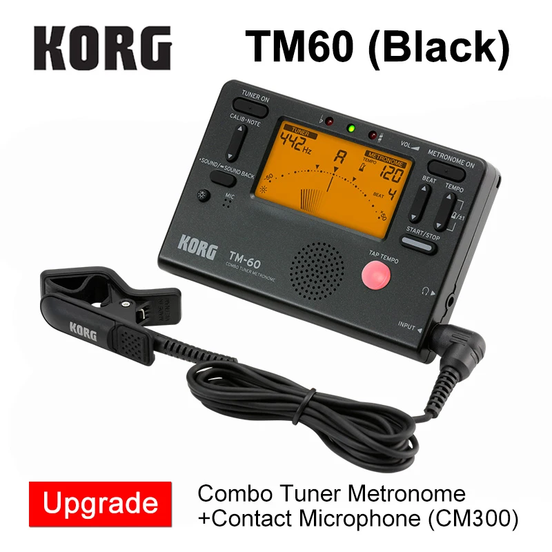 KORG TM-50 TM60 комбинированный тюнер/Метроном используется для духовых, гитарных, укулеле и фортепианных клавишных инструментов(можно выбрать CM200 - Цвет: TM-60B with pickup