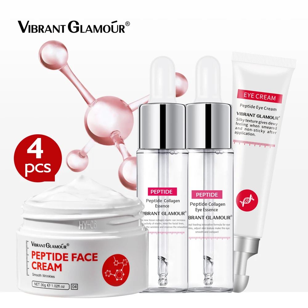 VIBRANT GLAMOUR 4pcs Face Serum Face Cream Eye Cream Brighten