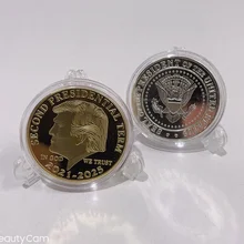 

2021-2025 U.S. Presidential Trump Election Gold or Silver Color Commemorative Coin Challenge Coin Coins Collectibles #11