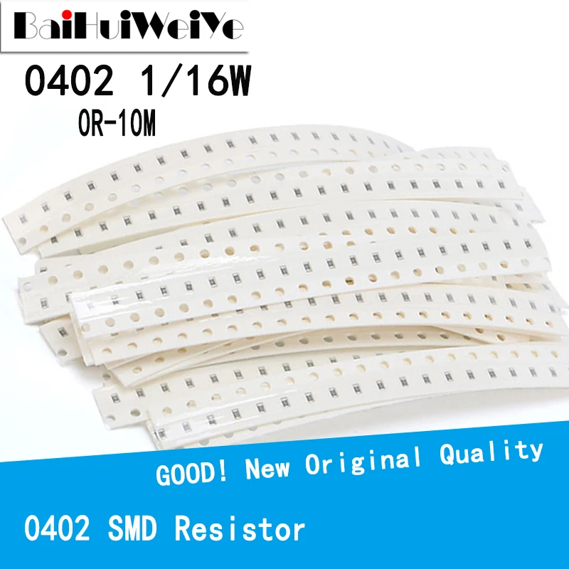 100PCS/LOTE 0402 SMD Resistor 0R-10M 1/16W 0 1 10 100 150 220 330 ohm 1K 2.2K 10K 100K 0R 1R 10R 100R 150R 220R 330R