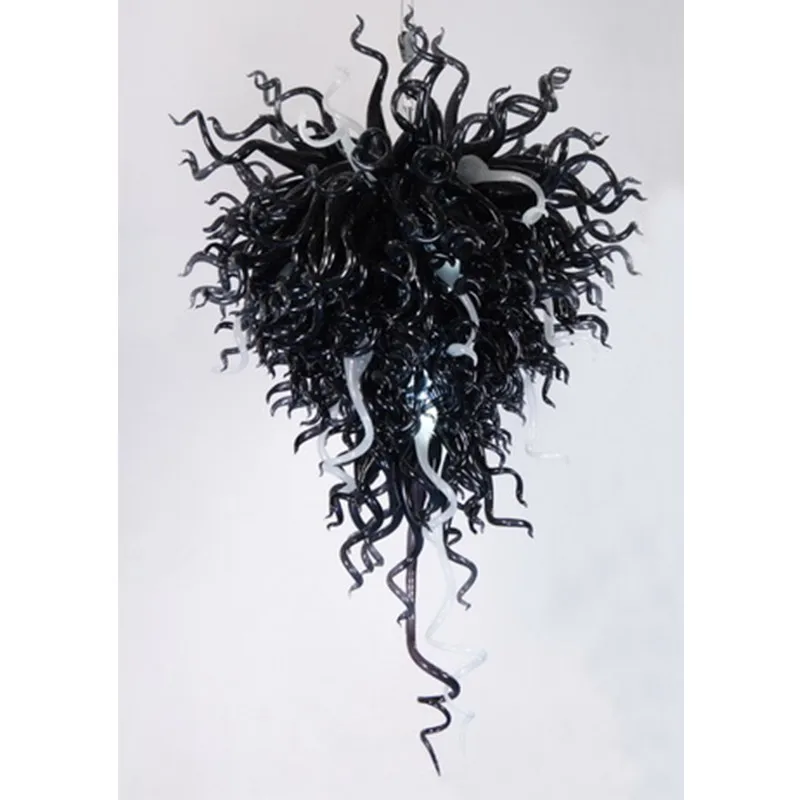 Большая фотолюстра из черного стекла ручной работы 100%|black chandelier lamp|chandelier lampblack |