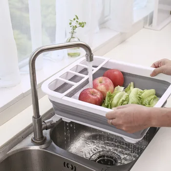 

Creative Kitchen Foldable Drain Bowl Rack Multifunctional Bowl Tray Chopsticks Tableware Storage Box Bowl Tray Storage Rack