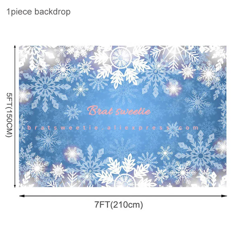 Ice Queen Party Snowflake Christmas Backdrop for Photography Vinyl Background Winter Kids Birthday Decorations Wall Decor - Цвет: snow backdrop