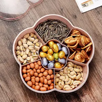 

Snack Box Candy Tray Food Storage Box Wedding Candy Plates Double-deck Dried Fruit Organizer Storage