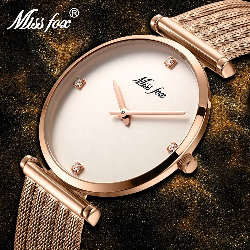 Женские часы Роскошные 2018 ультратонкие цвета розового золота брендовые