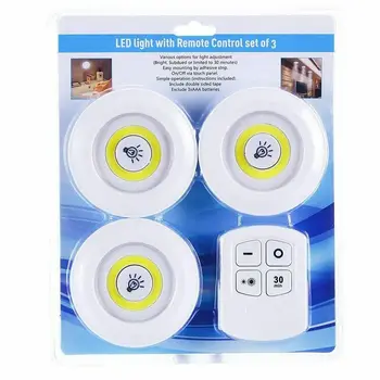 

Night Light Dimmable LED Cabinet Light With Remote Control Battery Operated LED Closets Lights for Wardrobe Bathroom Wall Lamps