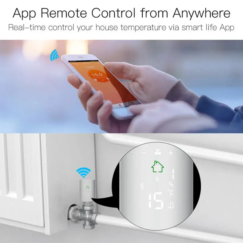 Умный Tuya ZigBee 3 0 радиатор привод термостат регулятор температуры с RA RAV RAVL адаптеры
