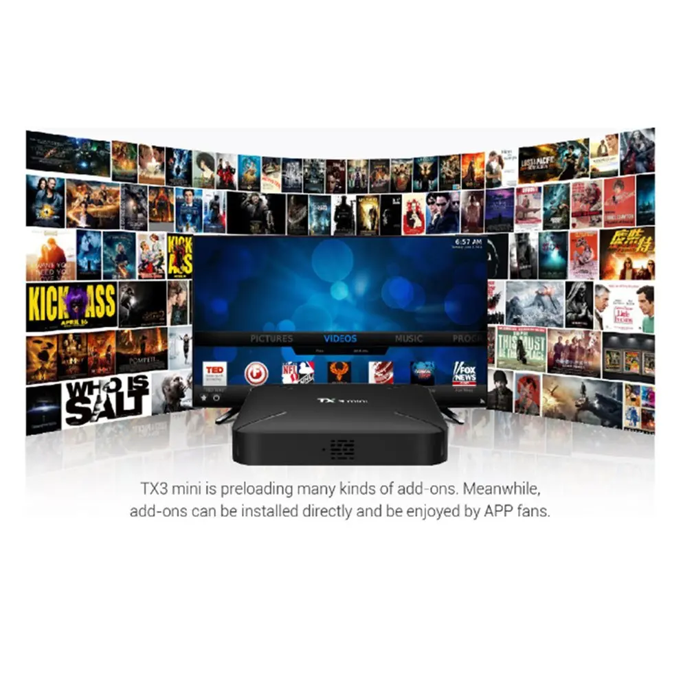 Мини Android 7,1 Smart tv BOX 1 ГБ 8 ГБ Amlogic S905W четырехъядерный телеприставка H.265 4K Full HD двойной WiFi медиаплеер