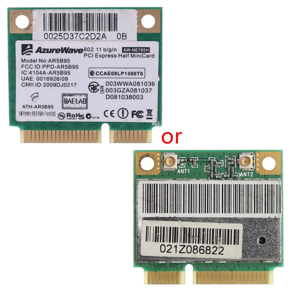 AR9285 AR5B95 мини PCI E 150 Мбит/с беспроводной Wi Fi Wlan карта для Atheros|Сетевые карты| |