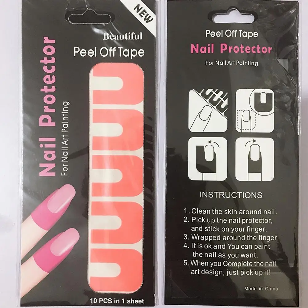 U-образное покрытие для ногтей, направляющая наклейка для дизайна ногтей, лаковый протектор для ногтей, стикер для маникюра, влагозащищенный инструмент для пальцев - Цвет: Оранжевый