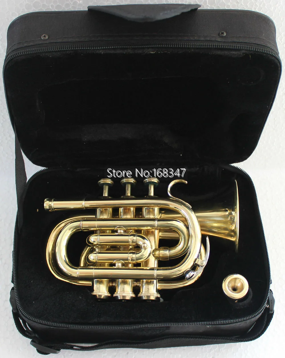 Mini Bb Pocket Trumpet Brass Material Professional Musical instrument With Mouthpiece Gloves Carrying Case