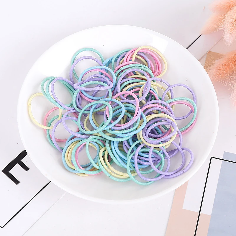 Hair Band 300 Pcs Fluorescent Baby Hair Ties - Seamless Elastic S For Toddlers & Kids Hair Elastics For Women