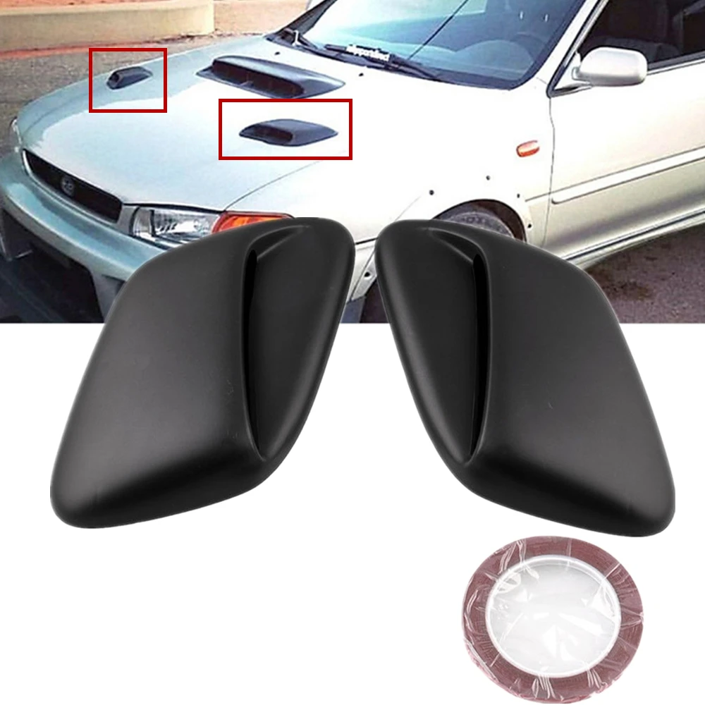 2pcs Black Car Hood Scoop Air Flow Vent Cover For 9901 Subaru Impreza