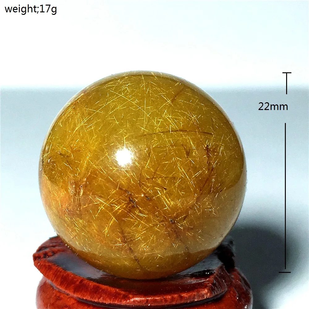 Натуральный кварцевый кристалл золотой волос Хрустальный шар украшение дома камень и кристалл - Цвет: 20