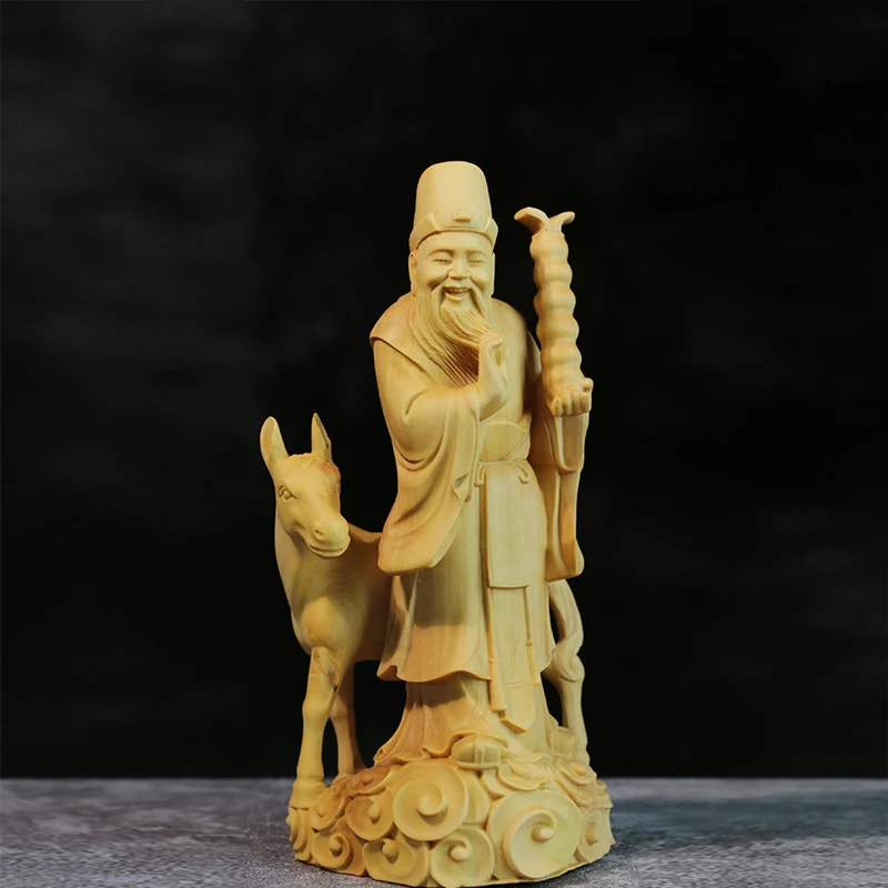 Exquisite Wooden Eight Immortals Crossing the Sea Sculpture, Handcrafted Daoist Figures for Longevity and Home Decoration 4